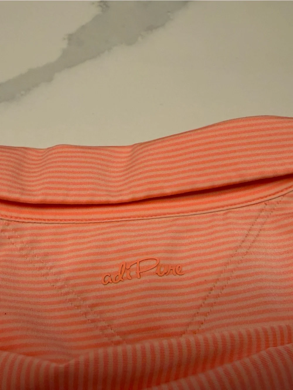 adidas Men's Peach Short-Sleeve Polo Shirt